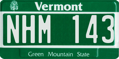 VT license plate NHM143