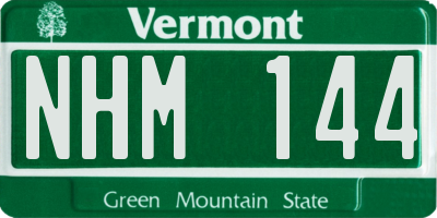 VT license plate NHM144