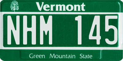 VT license plate NHM145