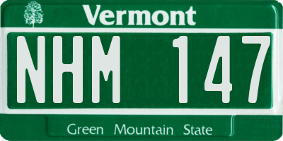 VT license plate NHM147