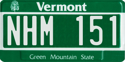 VT license plate NHM151