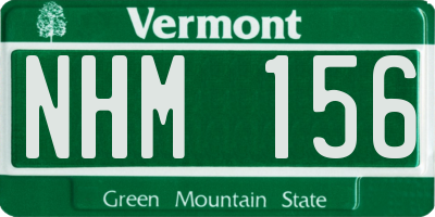 VT license plate NHM156