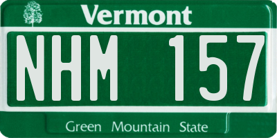 VT license plate NHM157