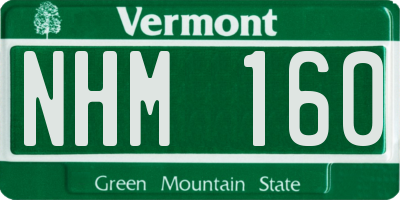 VT license plate NHM160