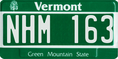 VT license plate NHM163