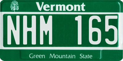 VT license plate NHM165