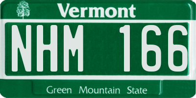 VT license plate NHM166