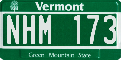VT license plate NHM173