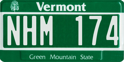 VT license plate NHM174