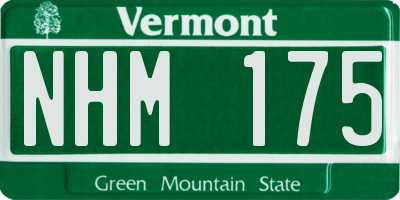 VT license plate NHM175