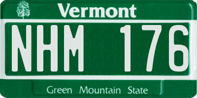 VT license plate NHM176