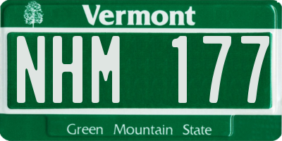 VT license plate NHM177