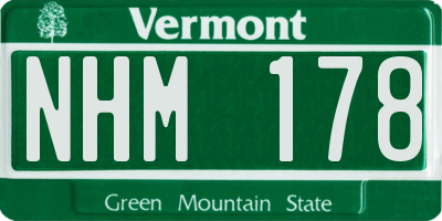 VT license plate NHM178