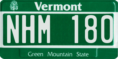 VT license plate NHM180