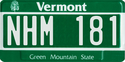 VT license plate NHM181