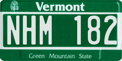 VT license plate NHM182