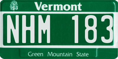 VT license plate NHM183
