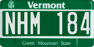 VT license plate NHM184