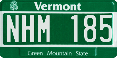 VT license plate NHM185