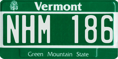 VT license plate NHM186