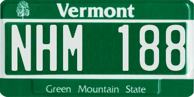 VT license plate NHM188
