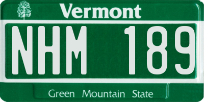 VT license plate NHM189