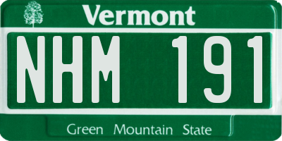 VT license plate NHM191