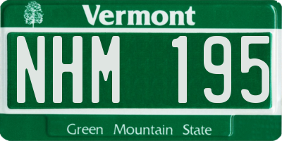 VT license plate NHM195