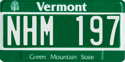 VT license plate NHM197