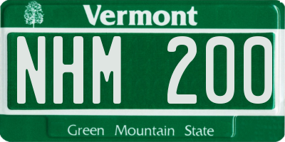 VT license plate NHM200