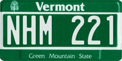 VT license plate NHM221