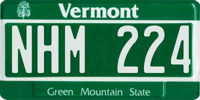 VT license plate NHM224