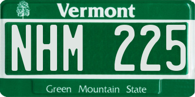 VT license plate NHM225