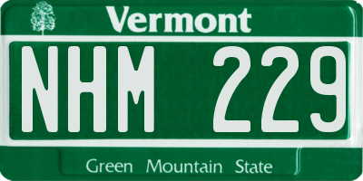 VT license plate NHM229