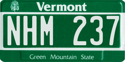 VT license plate NHM237