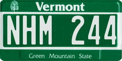 VT license plate NHM244