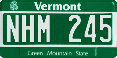 VT license plate NHM245