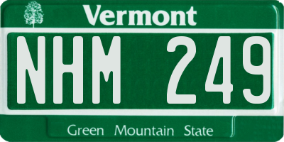 VT license plate NHM249