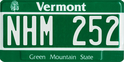 VT license plate NHM252