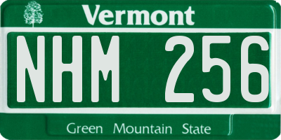 VT license plate NHM256