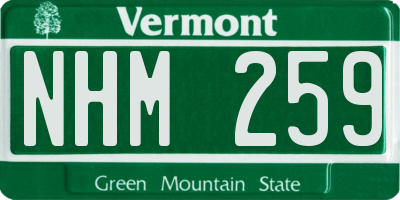 VT license plate NHM259