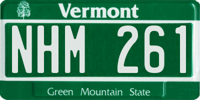 VT license plate NHM261