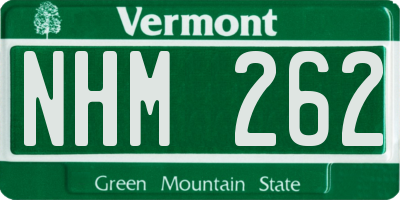 VT license plate NHM262