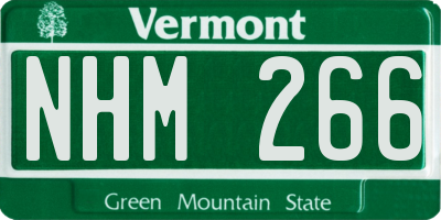 VT license plate NHM266