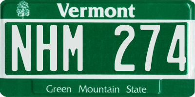 VT license plate NHM274