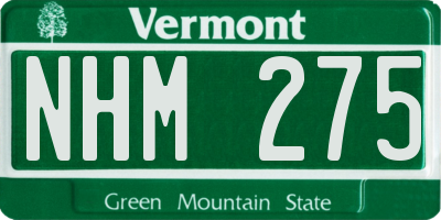 VT license plate NHM275