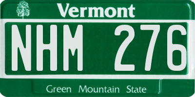 VT license plate NHM276
