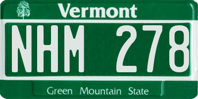 VT license plate NHM278