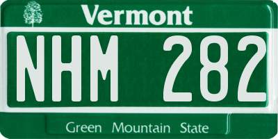 VT license plate NHM282