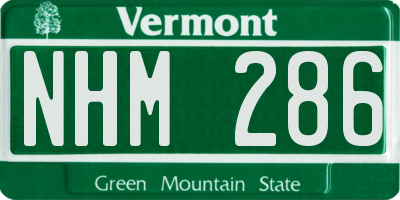 VT license plate NHM286